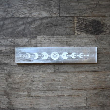 MINERALSOUL - Porta Incienso Tabla Selenita Wicca