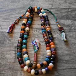 Vipartesanias - Mala tibetano envejecido multicolor 108 - Envío 24h