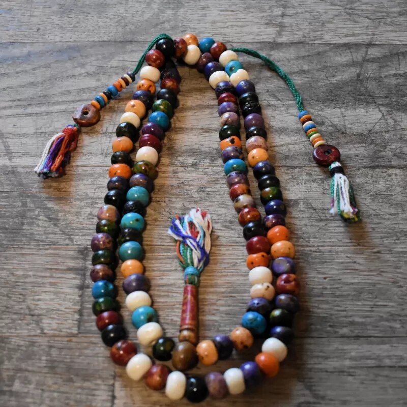 Vipartesanias - Mala tibetano envejecido multicolor 108 - Envío 24h