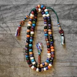 Vipartesanias - Mala tibetano envejecido multicolor 108 - Envío 24h