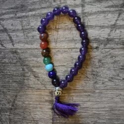 Vipartesanias - Pulsera Amatista Buda + 7 Chakras - Envío 24h