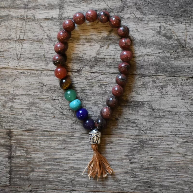 Vipartesanias - Pulsera Labradorita Buda + 7 Chakras - Envío 24h