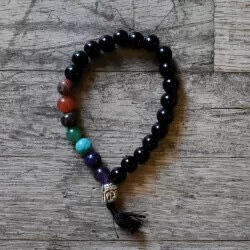 Vipartesanias - Pulsera Obsidiana Buda + 7 Chakras - Envío 24h