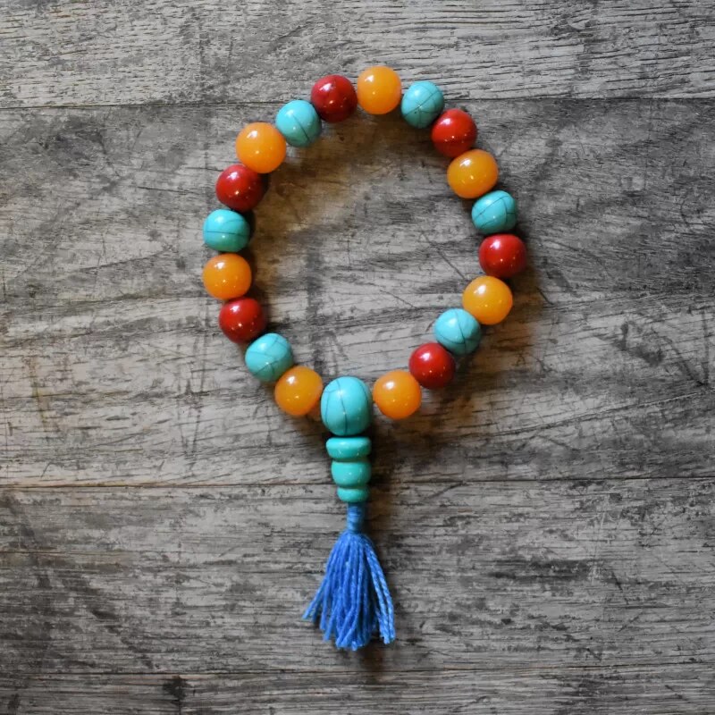 Vipartesanias - Pulsera Tibetana Mantra Resina Tricolor - 24h