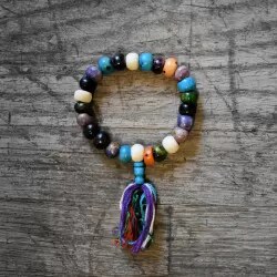 Vipartesanias - Pulsera Tibetana Resina Envejecida Multicolor - 24h