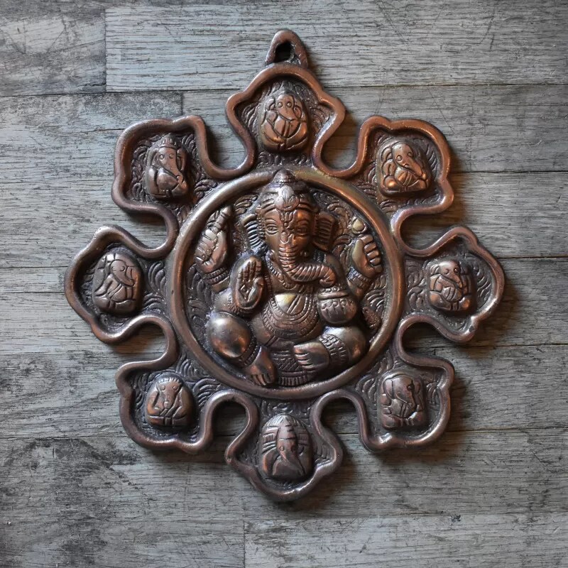 Vipartesanias - Figura Mural Ganesha Bronce 25x25 - Envío 24h