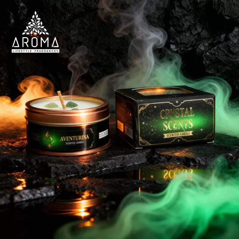 Vipartesanias - Vela mineral Aventurina AROMA 65g - Envío 24h